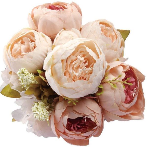 

decorative flowers & wreaths fake ancient artificial peony 13 heads silk bouquet wedding home decoration 2 bouquets