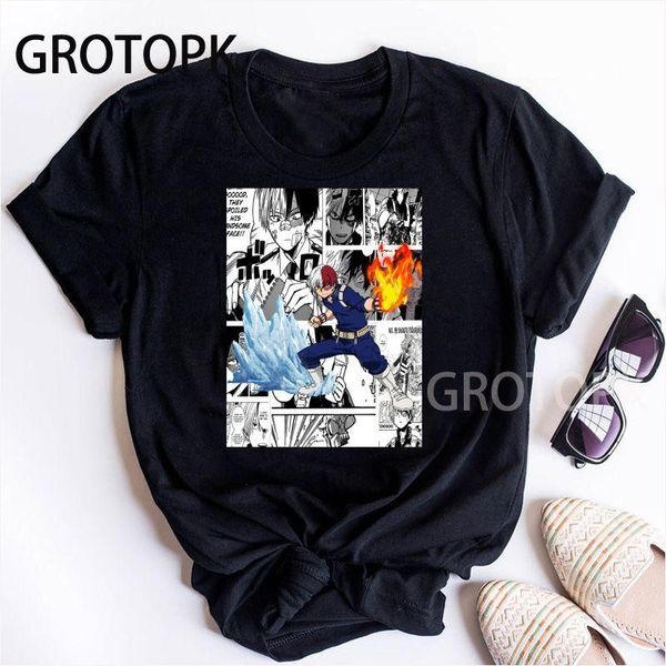 

women's t-shirt my hero academia todoroki so graphic female harajuku gothic casual clothes t shirt women vintage t-shirts, White