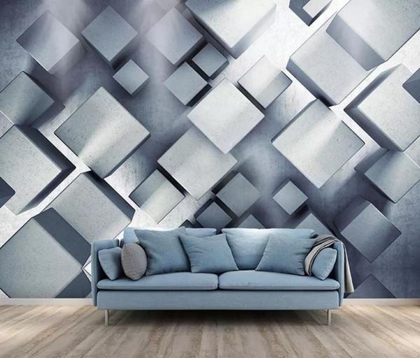 

wallpapers 3d geometry 55 cubic square custom wallpaper modern abstract art wall mural for living room decoration