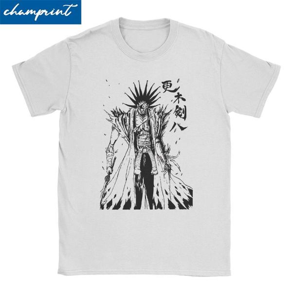 

men's t-shirts vintage kenpachi zaraki t-shirt men women crew neck t shirt bleach anime japanese manga short sleeve tees original cloth, White;black