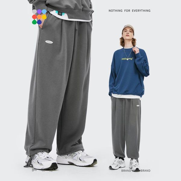 

men's pants inflation grey sweatpants men casual jogger 2021 autumn fashion loose matching sportswear trousers, Black