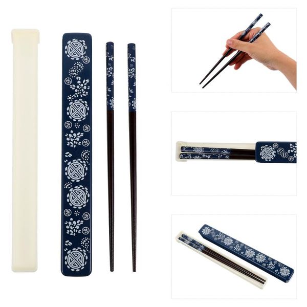 

chopsticks 2pcs japanese style chopstick spoon boxes fashion travel cutlery storage