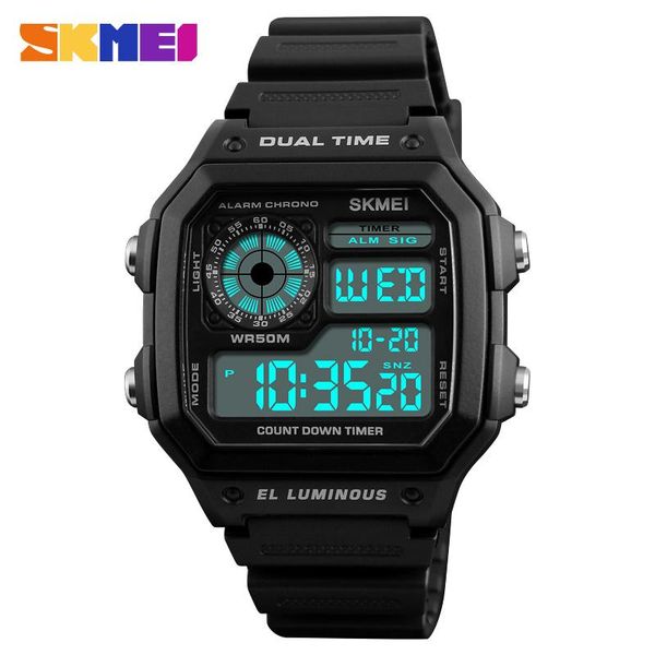 

wristwatches trending waterproof men's sports digital watches 5bar resin resistant chronograph countdown couple watch men gift, Slivery;brown