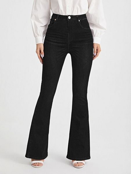 

high waist flare leg jeans f0gi#, Blue