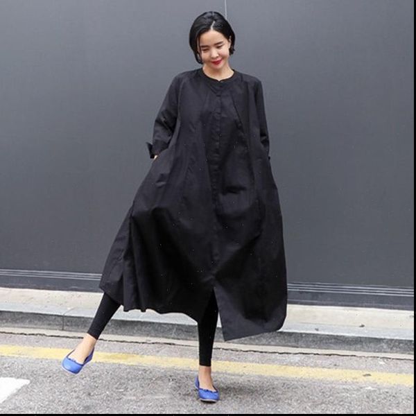 

autumn and casual womens shirts loose solid color long cardigan o neck full sleeve korean women, White