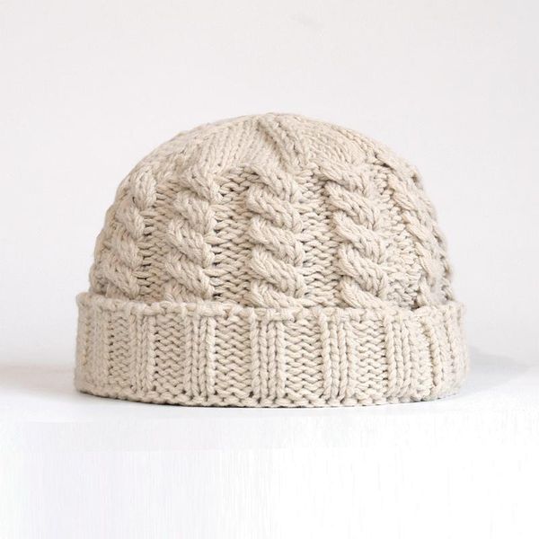 

beanies women men winter soft warm thick knitted beanie hat cable knit plain