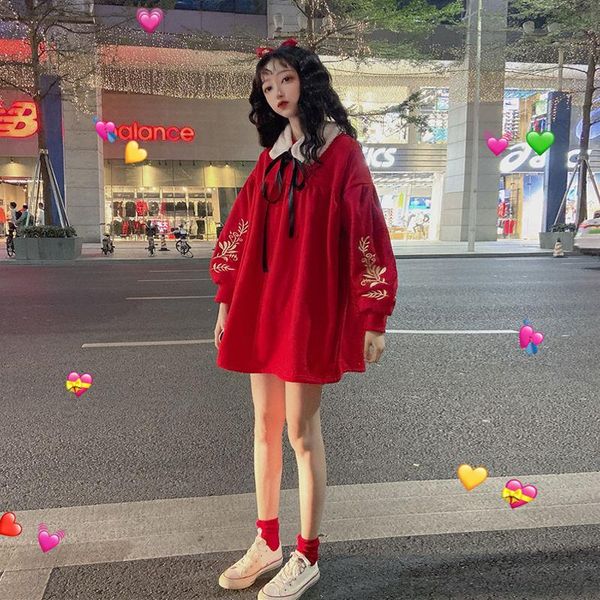 

spring 2021 korean loose red year's hoodie women's hoodies & sweatshirts, Black