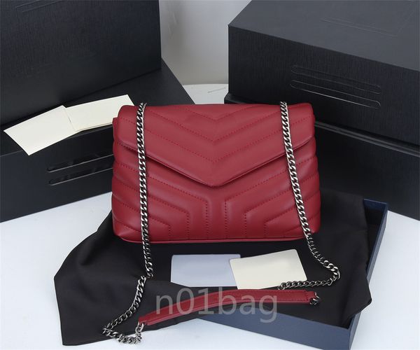 

fashion designer handbags square loulou chain real leather womens bag large-capacity shoulder quilted messenger bags