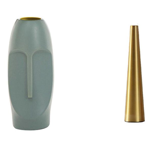 

vases nordic minimalist pe abstract vase human face green & narrow mouth tabledecorative metal