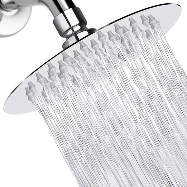 

bathroom shower sets head 6 inch round high pressure stainless steel 360 degree adjustable rainfall
