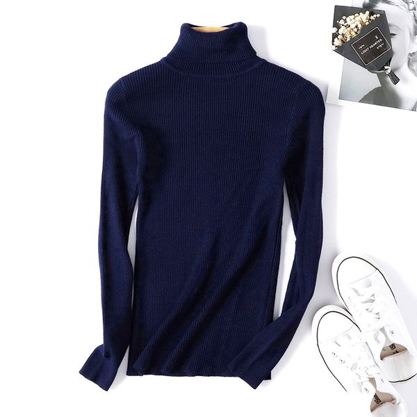 

turtleneck warm women sweater autumn winter knitted femme pull high elasticity soft female pullovers sweater 210522, White;black