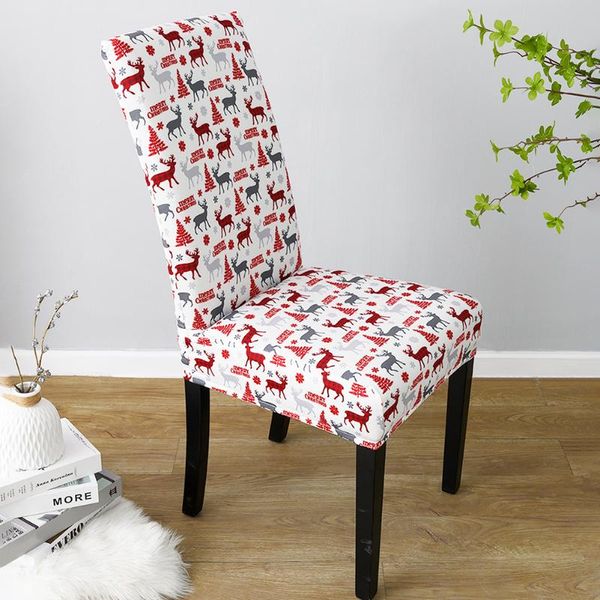

chair covers christmas polyester xmas cartoon pattern printing household decoration year party accessory
