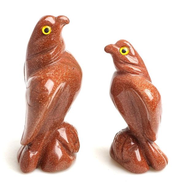 

decorative objects & figurines height natural red goldstone quartz bird pet crystal healing reiki