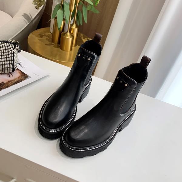 

2021fashion martin boot women beaubourg ankle boots designer leather winter booty 1a8947(dust bags+ box) size 35-40, Black
