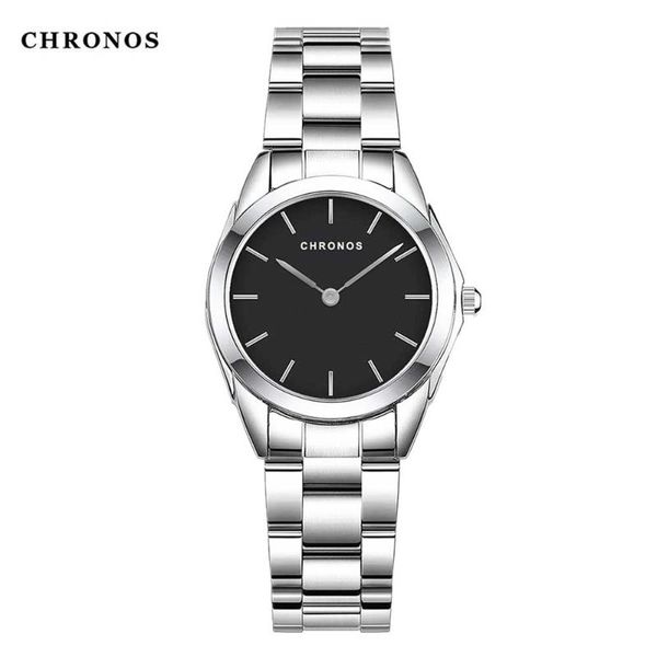 

wristwatches chronos japanese movement women watch harddlex simple dials waterproof stainless steel folding strap ladies wristwatch ch34, Slivery;brown