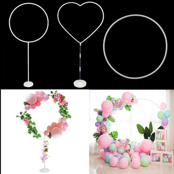 

party decoration diy balloon circle garland arch heart frame stand loop plastic flowers wreath hoop ring holder for birthday decor