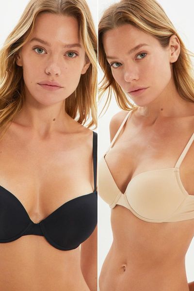 

bras trendyol 2'li package push up tshirt sÃ¼tyen thmss21su0132, Red;black
