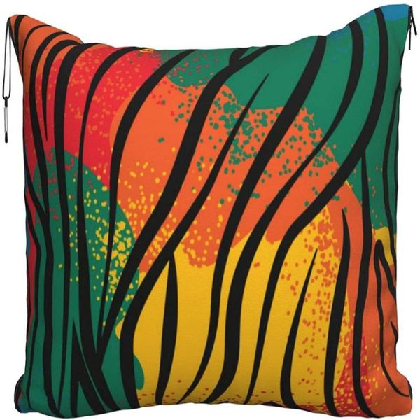 

blankets african animal leather travel pillow and blanket two-in-one backpack strap compact aircraft bag lumbar support 60x43 inches