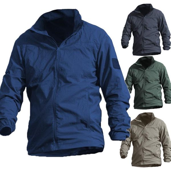 

men's jackets summer quick dry tactical skin jacket men portable hooded coat thin windbreaker sunscreen waterproof army military outfit, Black;brown