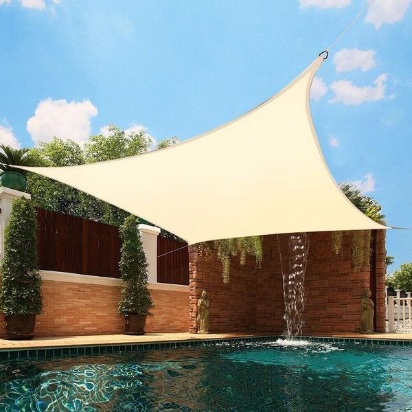 

shade creamy white waterproof sun shelter square rectangle sail outdoor canopy awnings garden patio pool camping