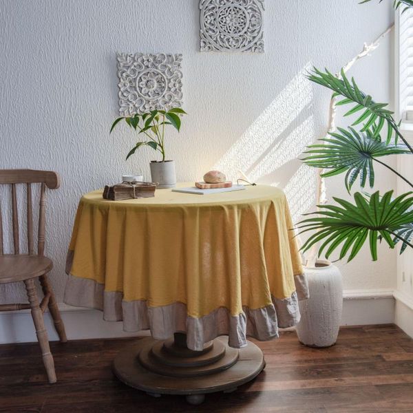 

table cloth 100% cotton round cloths cover japanese lotus leaf wedding party plain tablecloth for coffee tea home kitchen decor