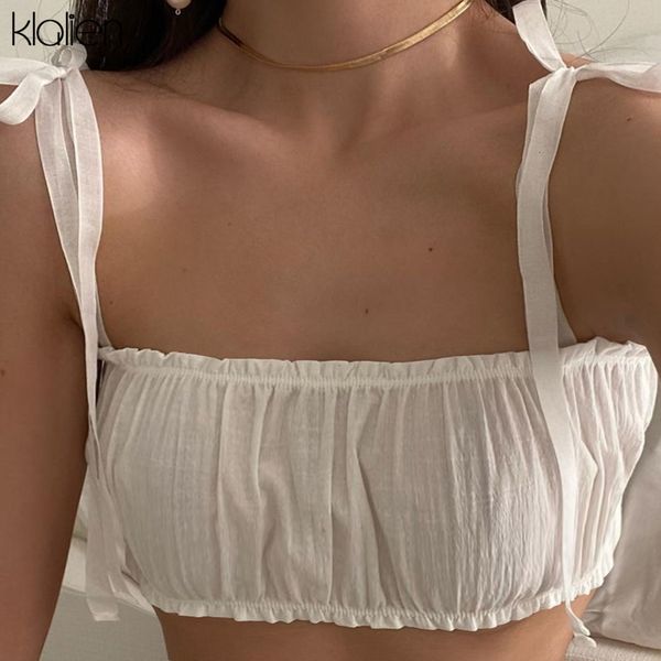 

tanks fashion solid white female bandage camisole summer 2021 new simple slim stretch club streetwear wild basic crop top