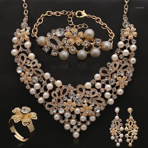

earrings & necklace good exquisite noble gold bridal jewelry set nigerian wedding woman accessories african beads costume, Silver