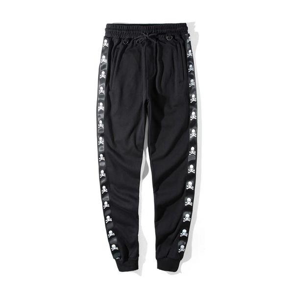 

stitching skull women's pants mid-waist long sports fashion jogging spring autumn harem & capris, Black;white