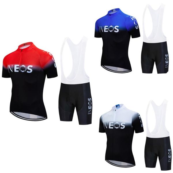 

men's short sleeve cycling jersey with bib shorts bike clothing suit breathable quick dry racing sets, Black;blue