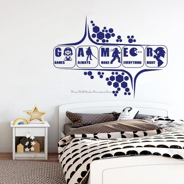 

game player wall decoration classic stickers electronic console mobile phone boy bedroom dress up decals 27