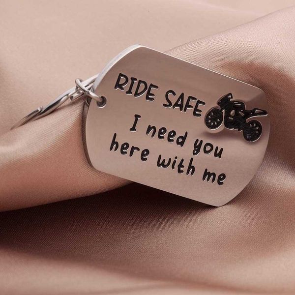 Vatertag Ride Safe Schlüsselanhänger Biker Motorrad Schlüsselanhänger Geschenk für Ihn Freund Ehemann Vater Paare Geschenke für neuen Fahrer Biker G1019
