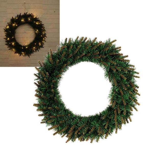 

christmas decorations 40cm wreath door wall ornament with led light for party decor home