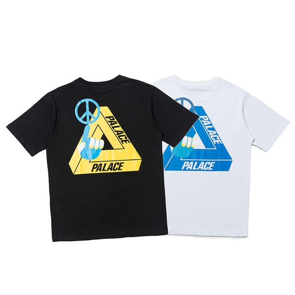 

trendy t shirt palace co branded triangle short sleeve printing loose men's and women's, White;black