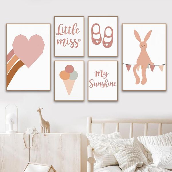 

paintings rainbow ice cream shoe cartoon nursery wall art canvas painting nordic posters and prints pictures child room decor