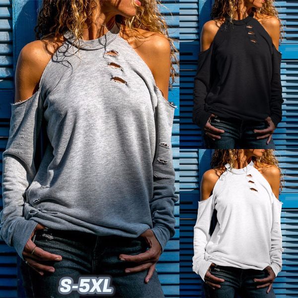 

2021 spring and autumn new women's long sleeve hollowed out t-shirt, White