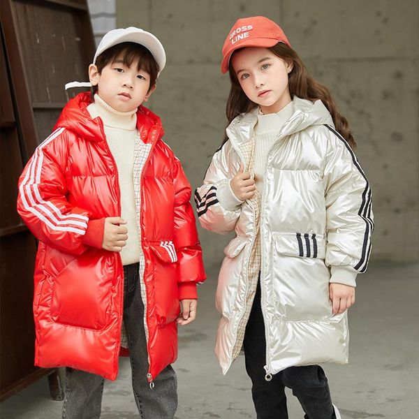 

down coat 2021 russian winter jacket for girls waterproof warm boys long 2-8years teenage girl boy outerwear parka, Blue;gray