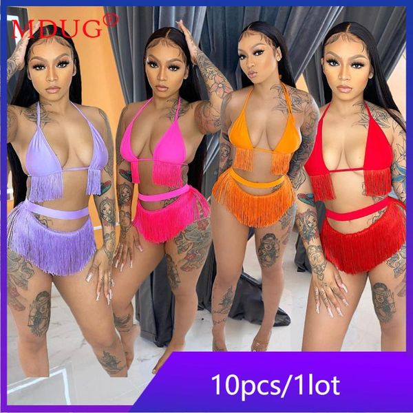 

women's swimwear wholesale items bulk 10sets swiming suit bikini tassel bathing suits swimsuit womens 2 piece set lots m6921, White;black