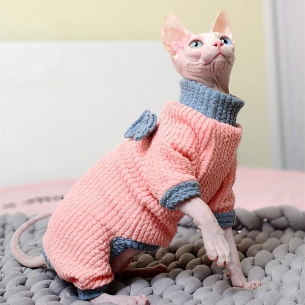 

cat costumes winter pet clothes sphynx autumn kittens jumpsuit warm bowknot hoodies sphinx clothing costume devonrex ragdoll pink sweater