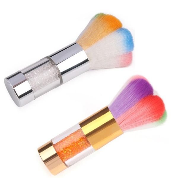 

nail brushes rainbow colorful petal art cleaning brush powder dust remover manicure tool, Yellow