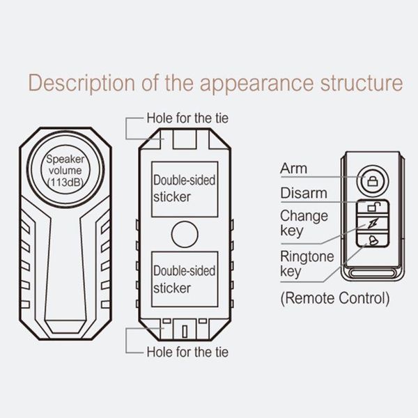 

remote control bicycle motorcycle anti-theft vibration sensor bike warning alarm lights