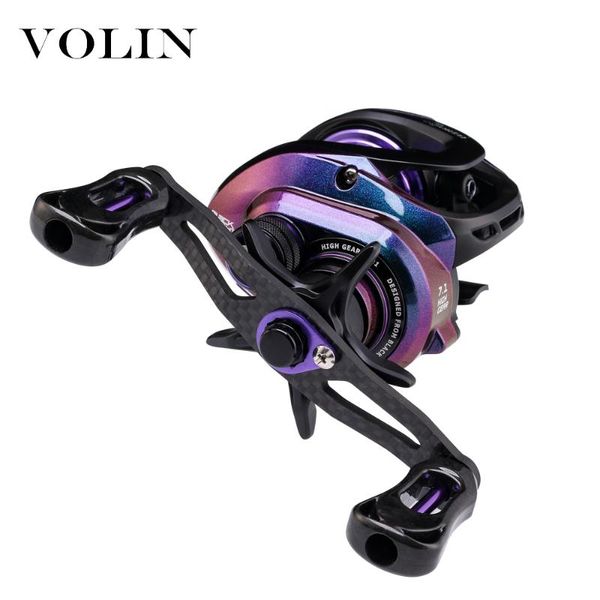 

baitcasting reels volin carbon fishing reel handle and knob magnetic brake system 6kg 11bb 7.1:1 freshwater &seawater 159g
