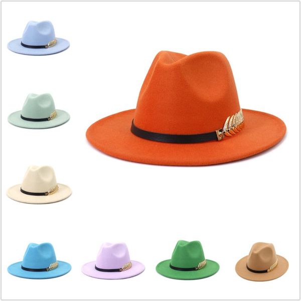 

wide brim hats solid autumn imitation woolen women men ladies fedoras jazz hat european american round cowboy caps bowler, Blue;gray