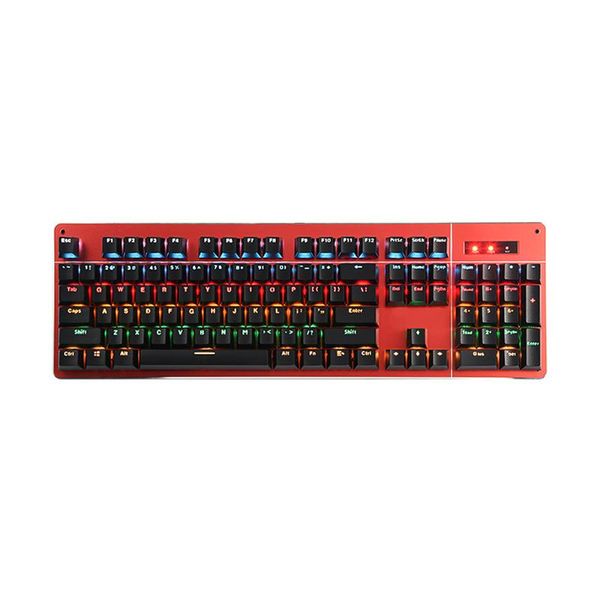 

keyboards mixed colors breathing backlight mechanical keyboard durable abs material ergonomic curved lines wired game 104 keys