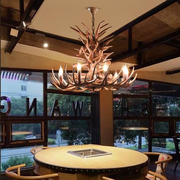

chandeliers retro candle chandelier brown white resin antler lighting 4/6/9 arms e14 luxury vintage for house country style