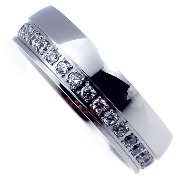 

wedding rings 6mm band width women engagement a circle prong setting transparent stone ring, Slivery;golden