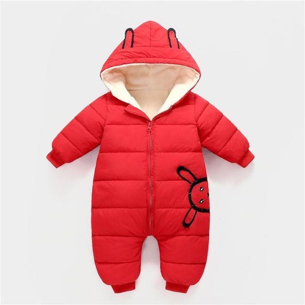 

jumpsuits winter born baby solid color plus thick velvet rompers autumn hoodedkorean version boys jumpsuit lnfant sleeping bag, Blue
