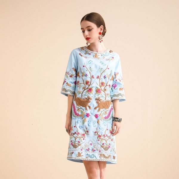 

casual dresses womanliness retro party spring women runway dress vintage chinese style embroidery huvu, Black;gray