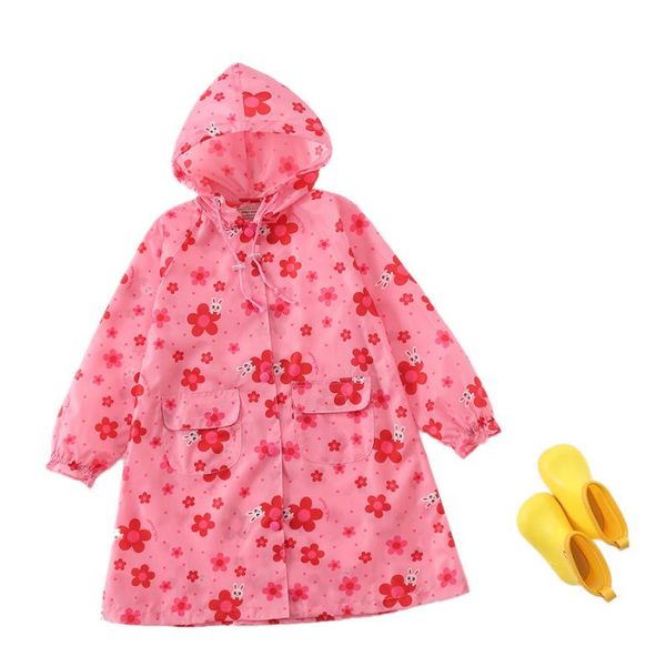

raincoats pink girls rainwear raincoat student children kids waterproof