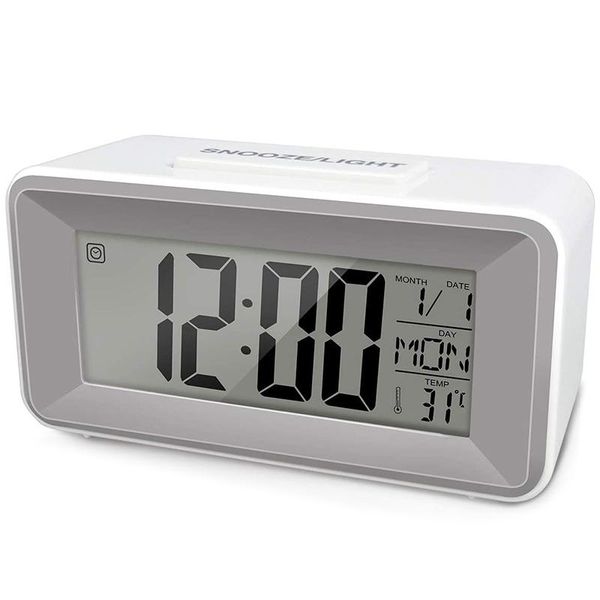 

other clocks & accessories digital alarm clock, small lcd desk table clock with sound control light, 12/24 hour, timer and temperature displ