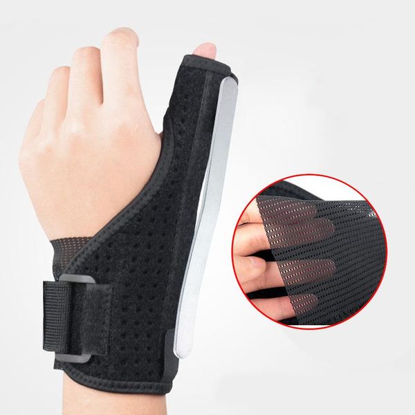 

wrist support 1pcs thumb hand protector steel splint stabiliser arthritis carpal tunnel finger brace guard, Black;red